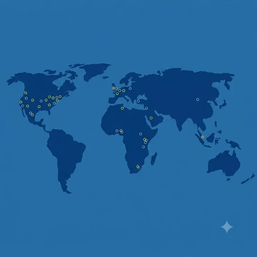 World map highlighting Lantern Comitas's reach across the UK, Kenya, Germany, France, Nigeria, Ghana and Asia Pacific.